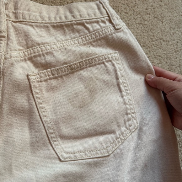 Women's Cream Y2K Baggy Wide Leg Relaxed Jeans Size 8/29R - Picture 10 of 11